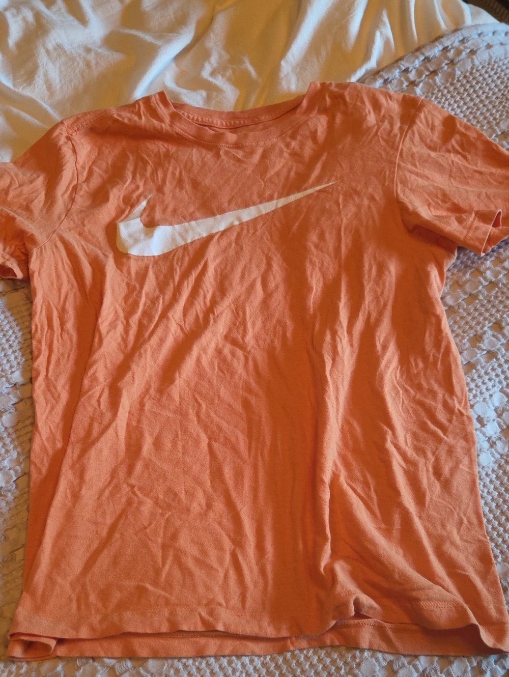 Nike Orange Short Sleeve Tee with White Swoosh